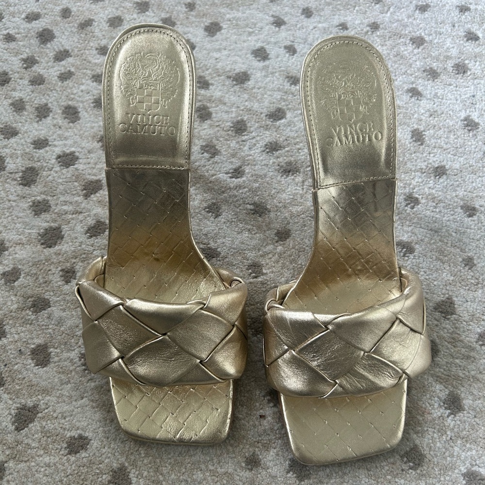 Vince Camuto Gold Braided Sandals
